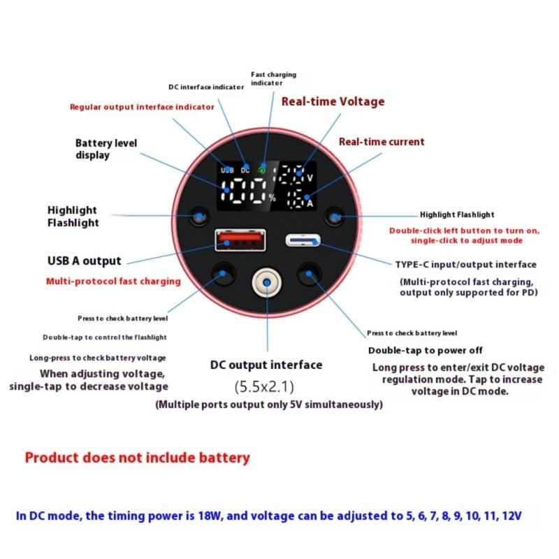 Hochbelastbares 46950 Batteriegehäuse mit einstellbarem Ausgang und Mehrprotokoll-Ladung für elektronische Geräte