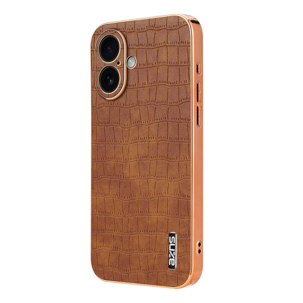 AZNS For iPhone 17 Case Electroplating Crocodile Texture PU+TPU Phone Cover