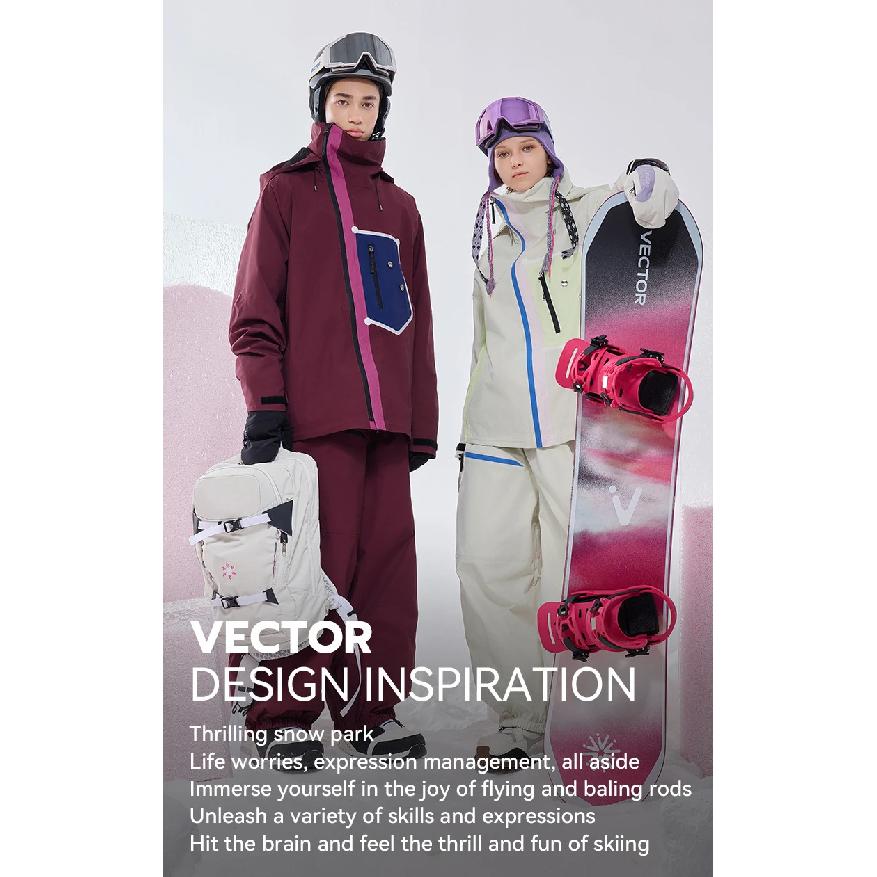 VECTOR Men Women Ski Jacket Winter Warm Windproof Waterproof Outdoor Sports Snowboard Ski Coat Trousers Snow Clothes Women