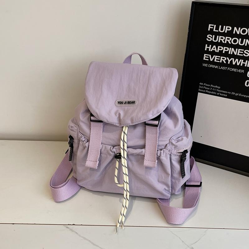 Einfarget dame-ryggsekk pendler lett snøringryggsekk