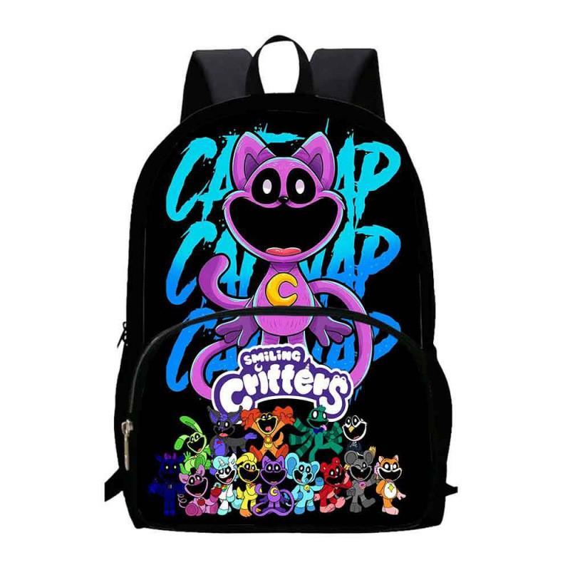 Schulrucksack für Kinder, Klassen 1-2, mit lächelndem Tier-Cartoon-Design, leicht, atmungsaktiv, Oxford-Stoff