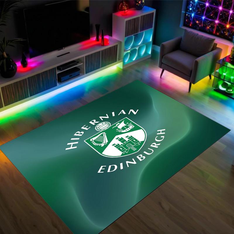 Hibernian FC Design Crystal Velvet Carpet Cozy Non?Slip Printed Rug For Bedroom Living Room Entrance
