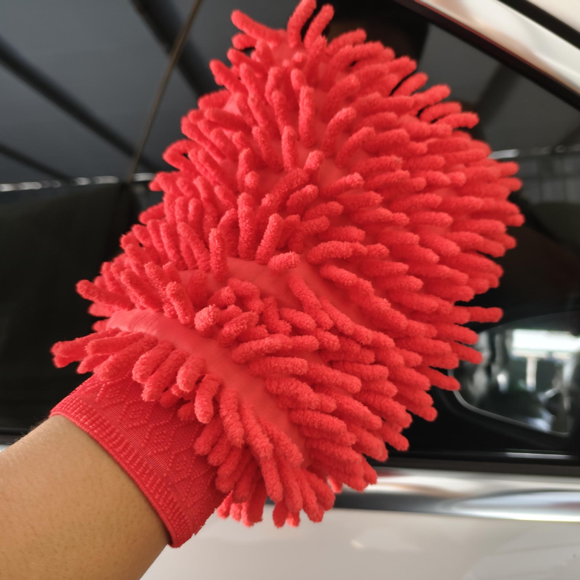 

Двусторонняя варежка из шенилла для мытья автомобиля в стиле D для чистки и удаления пыли 25cm x 18cm красный