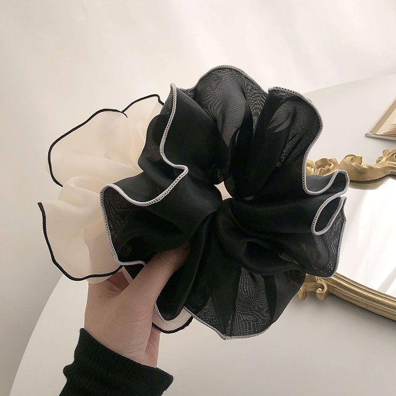1pc Spring and Summer Oversized Organza Large Intestine Hair Loop Mesh Temperament Fat Intestine Loop Lock Edge Headband Flower