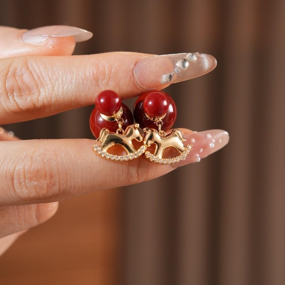 Fashion Jewelry Zodiac Horse Earrings Chinese Horse New Year Drop Earrings New Year Gift
