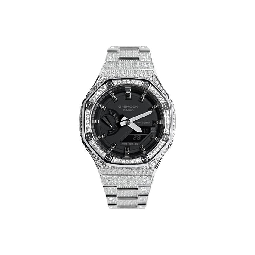 

CASIO Men Liquid Crystal/Analog Dual Display Series Black Watch GA-2100-1A- Regular Box