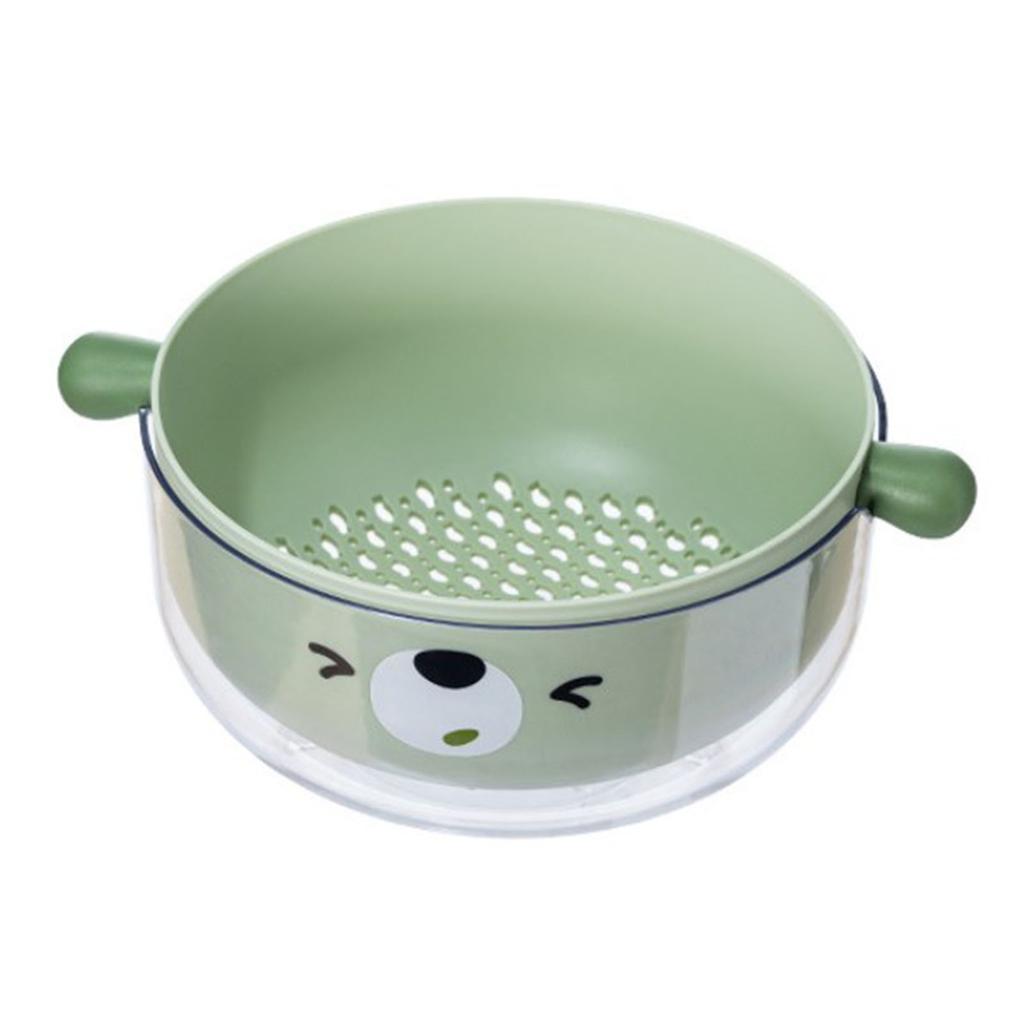 Double Layer Colander Bowl Set Large Capacity TPR Handle Fruit Vegetable Washing Bowl Strainer
