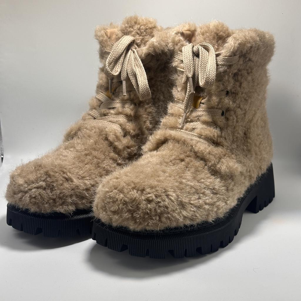 25 Autumn and Winter New Teddy Velvet Thick-soled Heightened Odd-headed Imitation Lamb Wool Snow Boots Women's Medium and Long Fluffy Boots