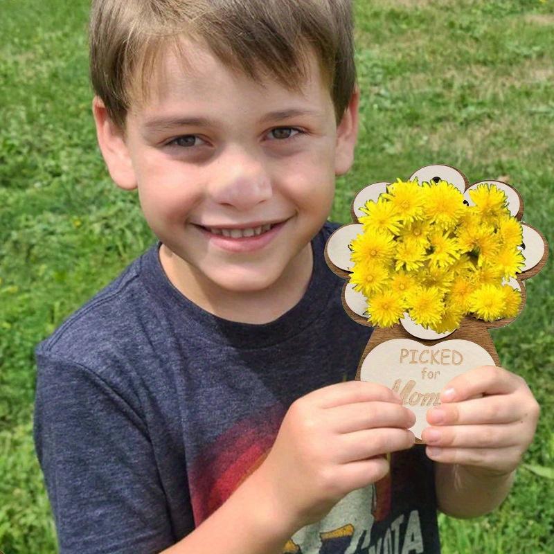 2Pcs Mother's Day Wooden Flowerpot Home Decoration Ornaments DIY Bundled Flower Racks Wooden Handicraft Gifts