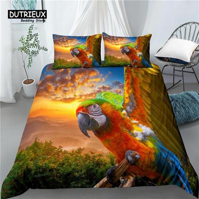 Home Living Luxe Imprimé Perroquet 3D 2/3 Pièces Housse de Couette Confortable Taie d'Oreiller Ensembles de Literie Queen et King Taille EU/US/AU