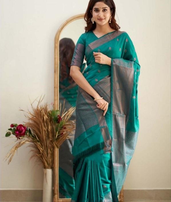 Piękny złoty Jari z nowym designem, miękkim jedwabnym sari Lichi