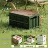 Foldable Outdoor Camping Storage Box with Wooden Lid
