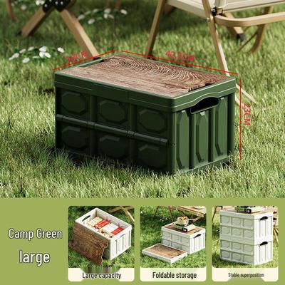 Faltbare Outdoor-Camping-Aufbewahrungsbox mit Holzdeckel