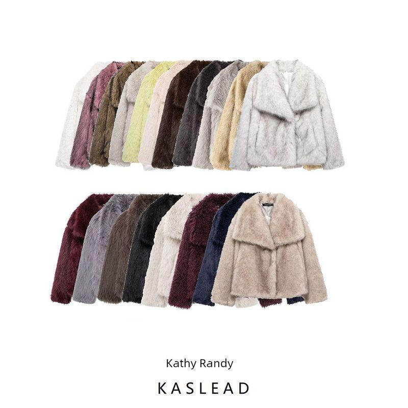 Kaslead New Arrival Women's Clothing Fashion Style Artificial Fur