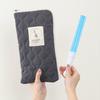 Fuji Boeki Oshikatsu Goods Penlight Case, 16cm Wide X 1cm Deep X 30cm High, Gray Quilted, Storage, Men's Colors, Oshikatsu, with Interior Pocket, Reme