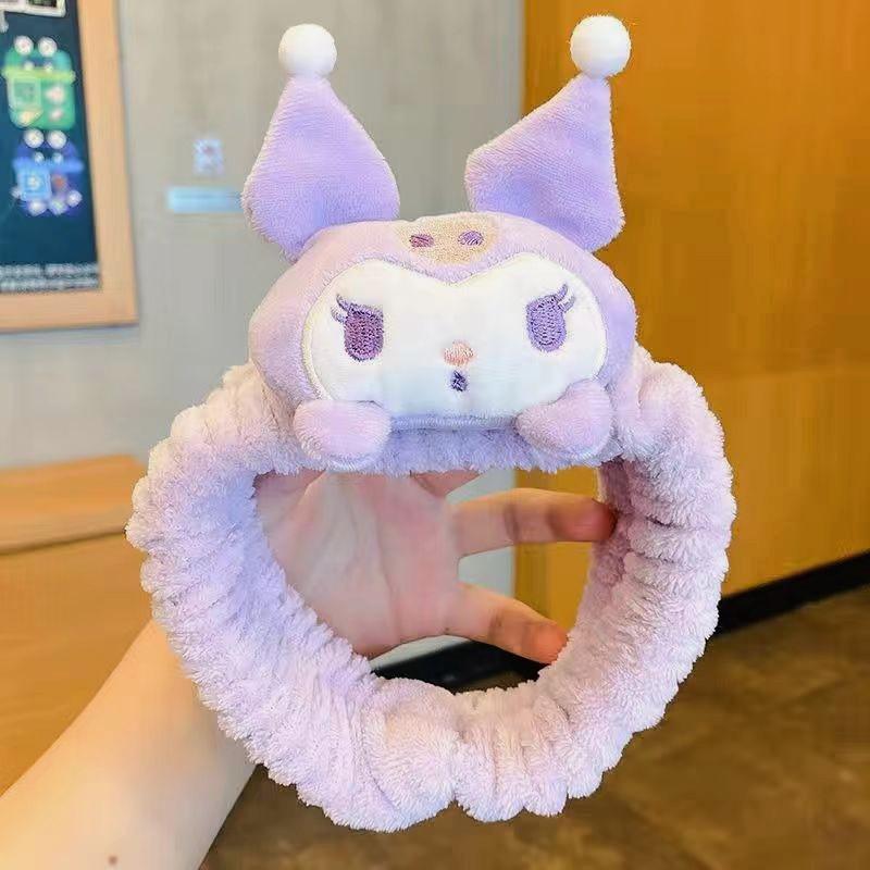 Sanrio Cinnamoroll & My Melody Cute Cartoon Plush Makeup Headband & Hair Clip Set for Women