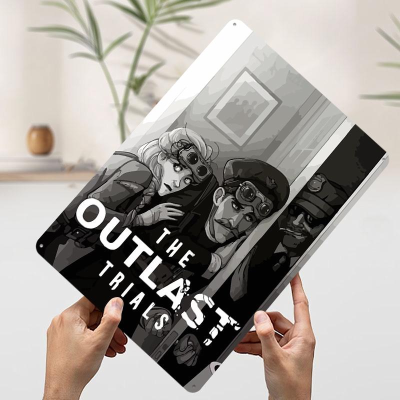 The Outlast Trials Game Poster Customized Wall Art Vintage Metal Signs Retro Tin Plaque for Man Cave Modern Home Decoration Room