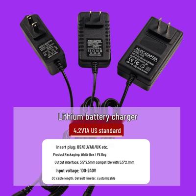 4.2V 1A Lithium Battery Charger for Headlamp, Flashlight, Fishing Light, Stall Light, Spotlight, Compatible with 3.7V Batteries