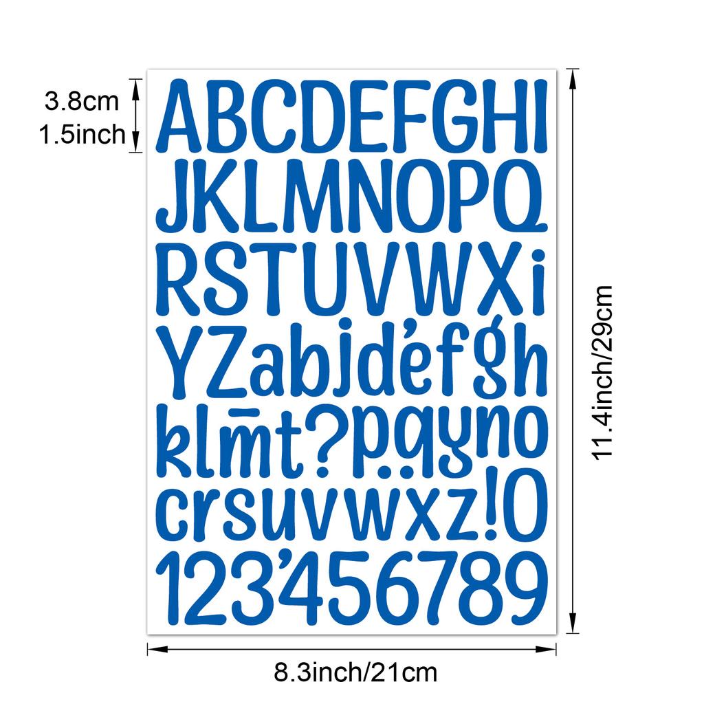 1.5-inch Letter Sticker Multicolor English Alphanumeric Combination Holiday Gift Decoration Waterproof Letter Sticker