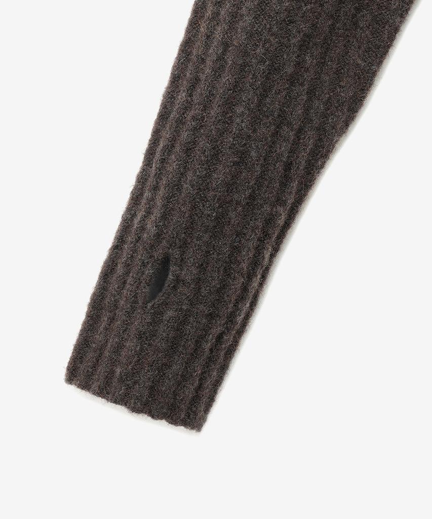 NOIRER FOR WOMAN Camel Slim Fit Ribbed Sweater (Brown)