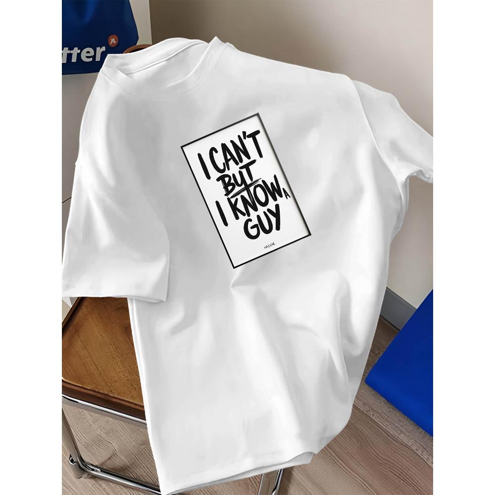 

I Can t But I Know Guy T-Shirt,Soft Breathable & Fade-Resistant, Classic Fit for Daily Casual Wear XXL білий