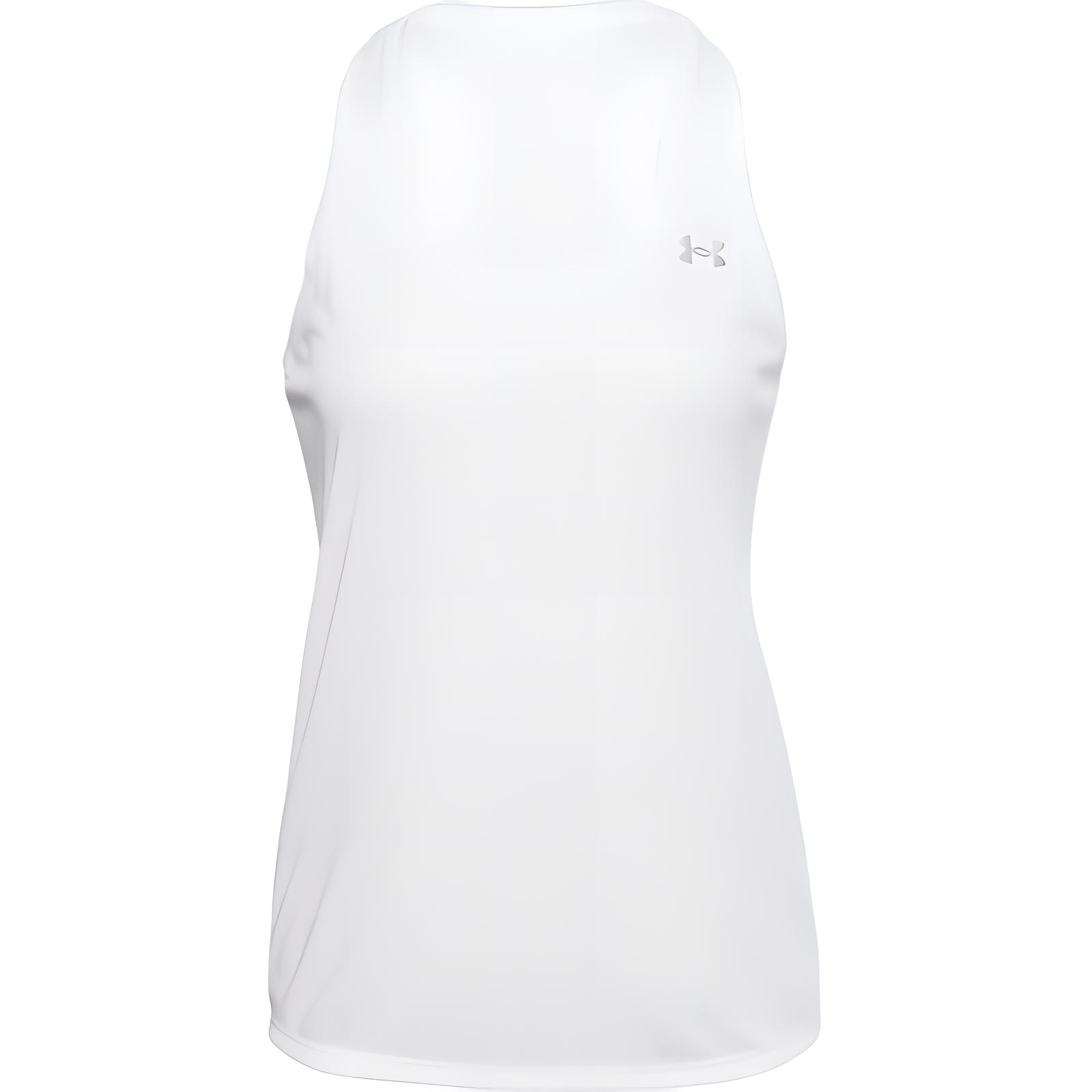 Under Armour Tank Tops Women s White Straight Fit 1358539-100 L