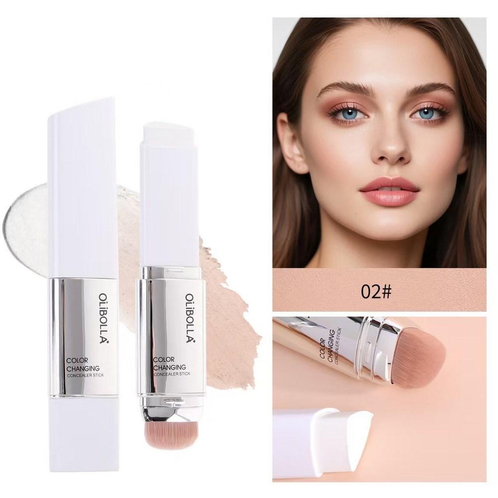 Concealer Stick Foundation Skin Tone Adhesion Correction Color-Changing Concealer Stick, 02, 1 Pcs