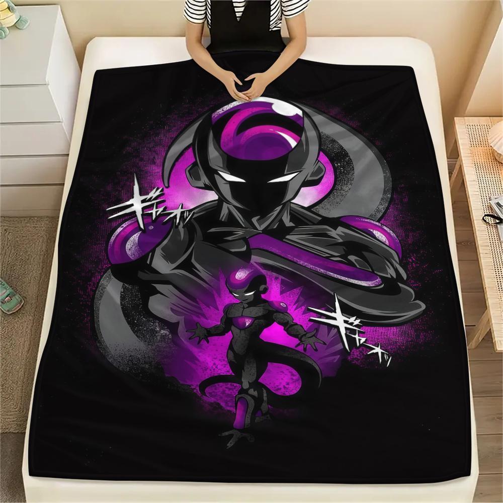Dragon Ball Z Print Flannel Blanket, Warm for Sofa Bed Chair Picnic Travel, Bedroom Decorative Home Throw -HE12
