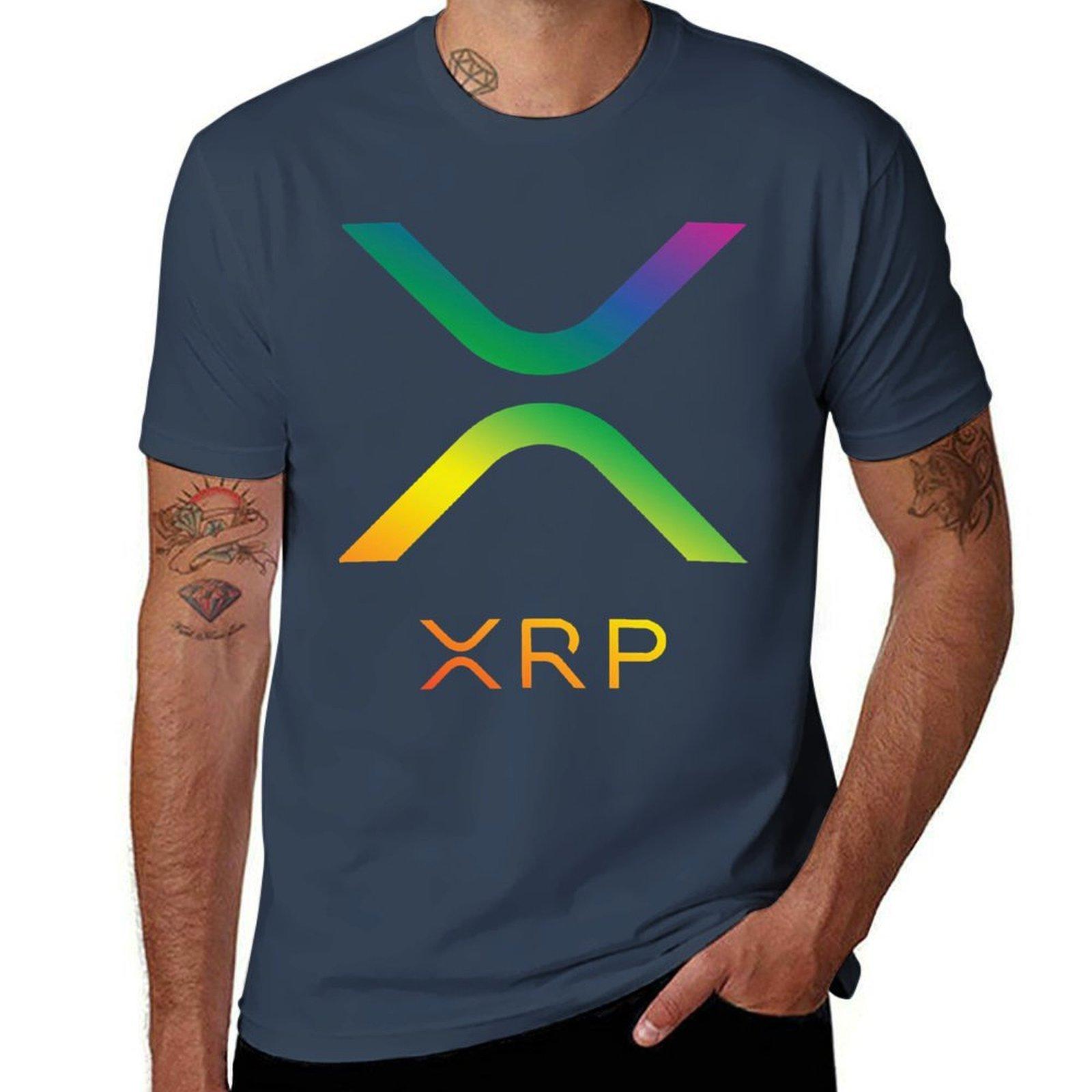Rainbow Gradient Xrp Ripple New Logo Tshirt Breathable Mesh Panel Tshirt S