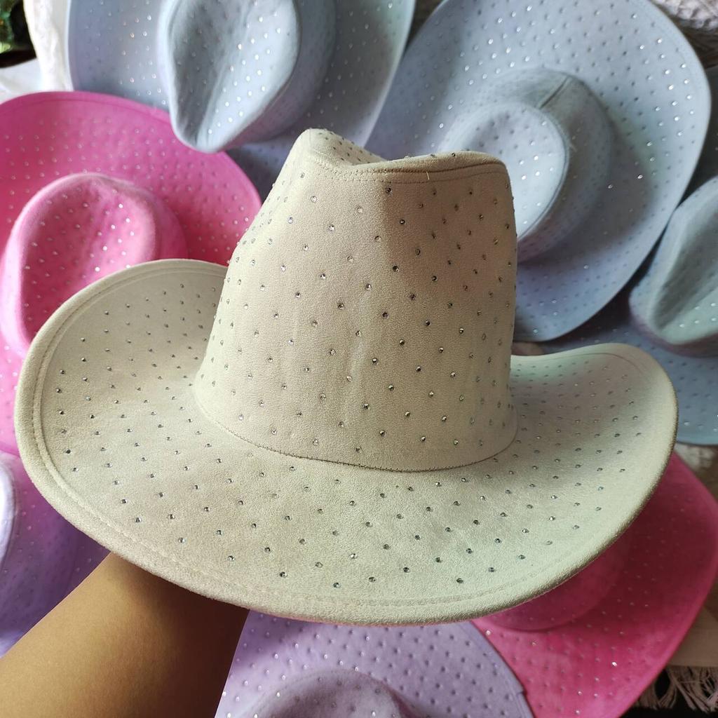 New Double-Sided Rhinestone Cowboy Hat Black And White Jazz Hat Western Cowboy Hat Fashion Party Stage Hat