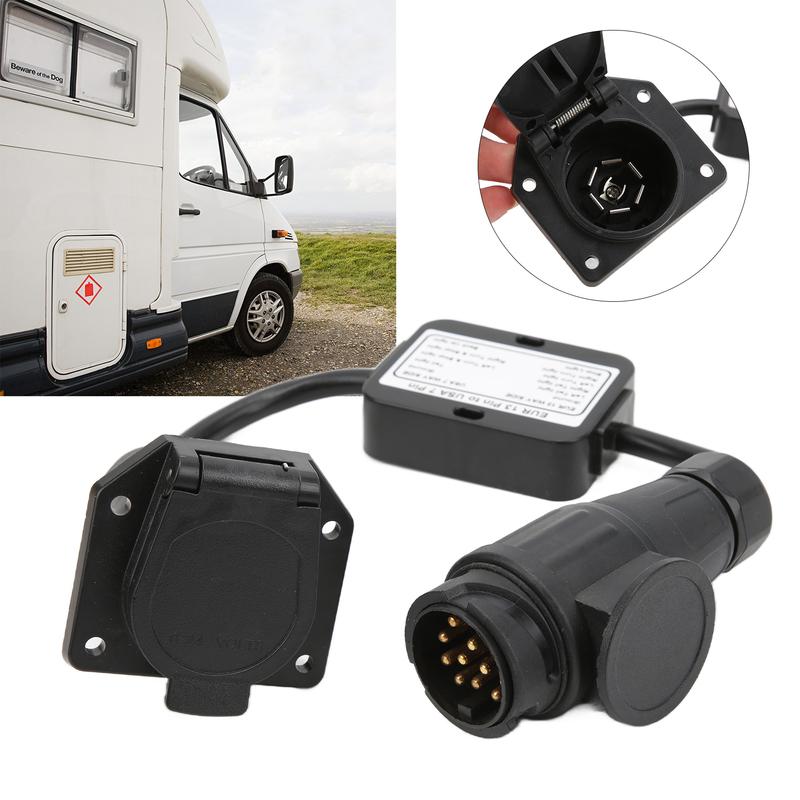 an 13 Pin to  7 Way Plug Round Connector Trailer Light Electrical Converter Trailer Light Converter