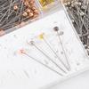 100Pcs/Box Stainless Steel Round Bead Positioning Big Head Needle Patchwork Pin Sewing Positioned DIY Sewing Tool Jewelry Making