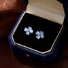 Mori Small Fresh Blue Flower Stud Earrings Women'S Light Luxury Niche High-End Opal Flower Earrings Earrings