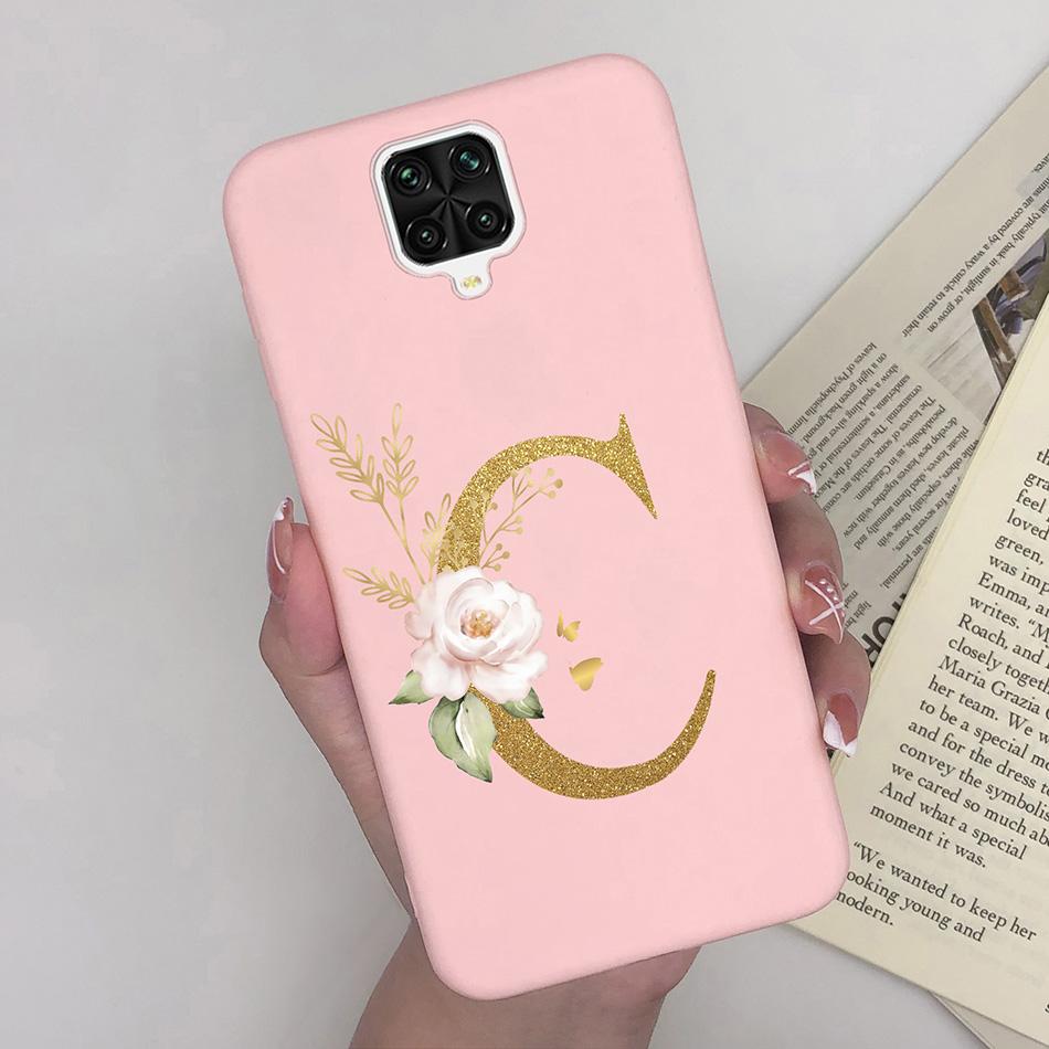 For Xiaomi Redmi Note 9 Pro Case Flowers Letters Silicone Soft TPU Back Cover For Xiomi Redmi Note9 Pro 6.67'' M2003J6B2G Case