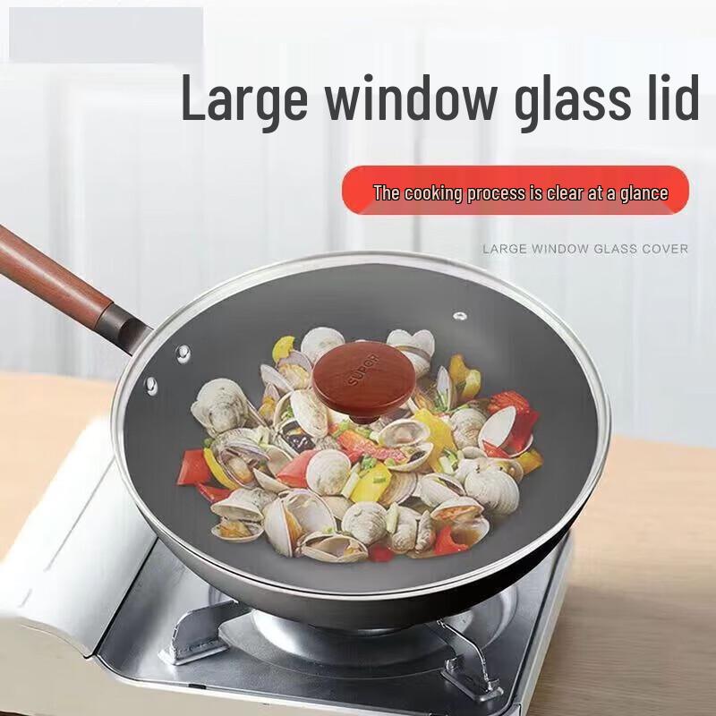 SUPOR True Non-Rust Lightweight Iron Stir-fry Wok 32cm
