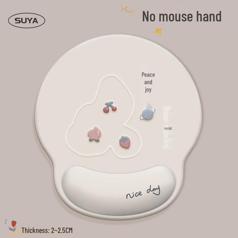 Pacha Dog Rubber Wrist Support Mouse Pad & Cute Keyboard Hand Rest Desk Pad - Ins Style