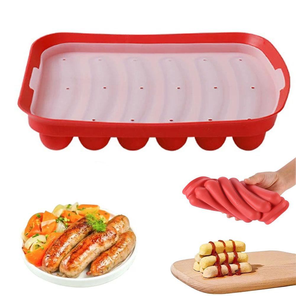 Household Silicone Sausage Mold Easy to Demold for Hot Dog Ham Sausage Grilled Sausage Baking Tool Complementary Food Mold