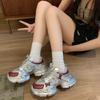 Leather sneakers women's 2024 season handsome trend fashion fried street small man platform dad shoes