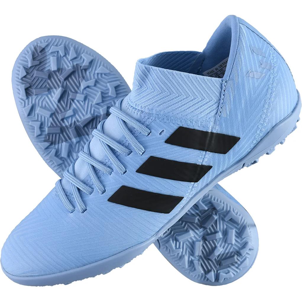 Adidas Synthetic Leather Nemeziz Comfortable Versatile Shock Absorbing Durable Low Top Soccer Shoes Kids Soccer Shoes Blue DB2395