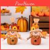 Adorable Mini Pumpkin Scarecrow Doll With Cheerful Boy And Girl For Autumn Decoration