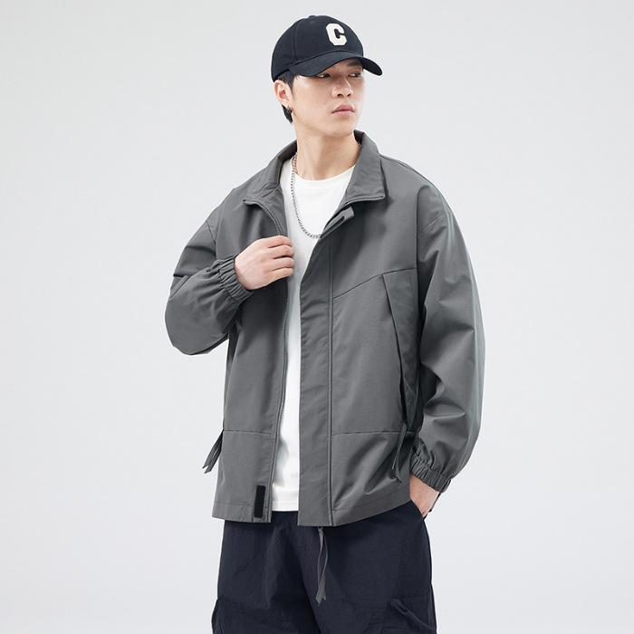 Męska modna kurtka casual ze stójką na wiosnę/jesień 2024