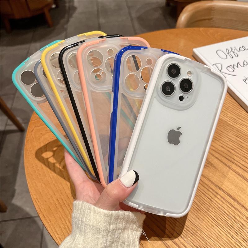 Clear Shockproof Invisible Stand Bracket Phone Case For Iphone 13 12 11 Pro Max X Xs Max Xr 7 8 Plus Candy Color Wristband Cover