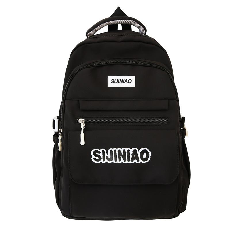 Schoolbag Korean Version Ins Simple Campus Soft Girl Girl Schoolbag Japanese Harajuku Style Large Capacity Solid Color Middle School Student Backpack