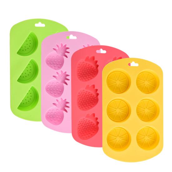 6-Grids Fruit Silicone Candy Mold Easy to Use Non-Stick Ice Mold Dishwasher Safe Food Grade Chocolate Hard Candy Baking Mold