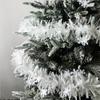 2 Stück 2M Weihnachtsflocken Lametta Weißes Lametta Weihnachts-Lametta Girlande Band Deckenhänger Weihnachtsbaum Dekoration Weihnachten