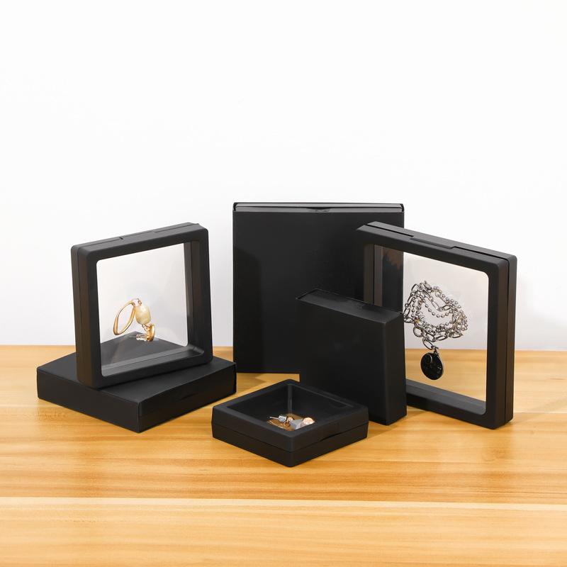 1Pcs Transparent Pe Film Travel Jewelry Storage Box Necklace Bracelet Ring Earrings Packaging Case Box Colorful Plastic Gift Box