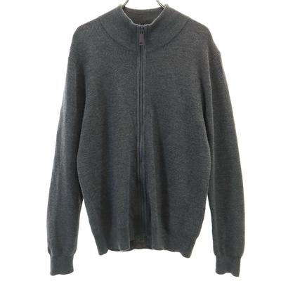 Wool Long Sleeve Full Zip Knit Cardigan L Gray Men's Used