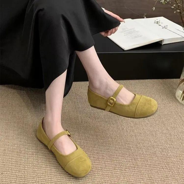 Fashion Retro Mary Jane Shoes Women Tabi Ballet Flats Suede Girl Style Moccasin Casual Barefoot Mujer Lolita Shoes Lolita Shoes