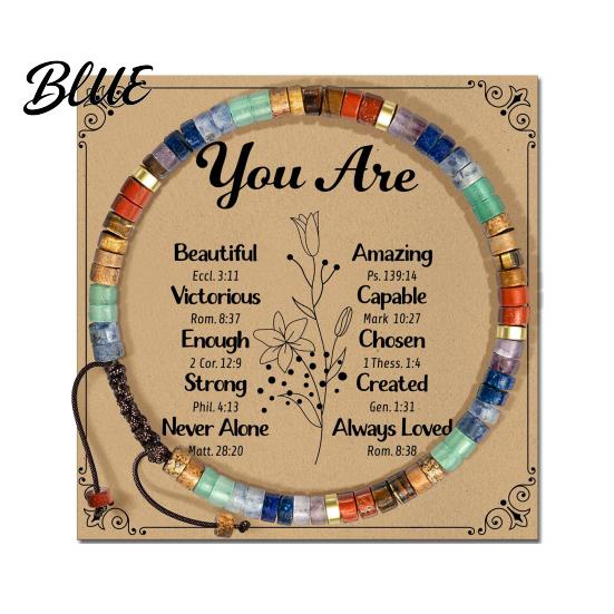 Natural Stone Bracelet Bead Retro Flat Adjustable Boho Flexible Size
