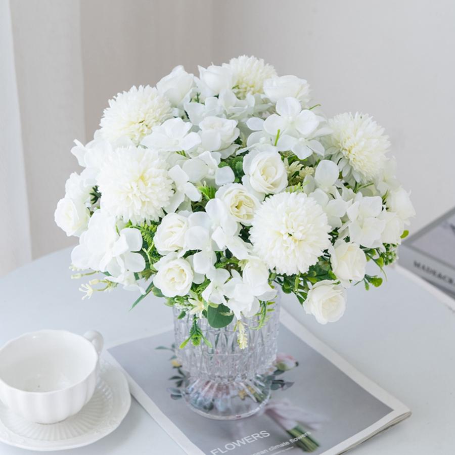 Artificial Rose chrysanthemum Silk Bouquet Flowers  Bridal Wedding outdoor garden arch Decor Home Valentine Garland Accessories